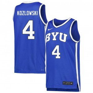 Brody Kozlowski Brigham Young University College Basketball #4 NCAA Mens Jersey - Royal