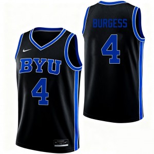 Chamberlain Burgess Brigham Young University #4 Mens College Basketball NCAA Jerseys - Black