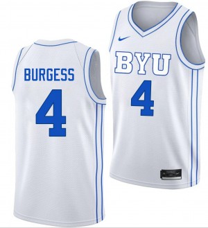 Chamberlain Burgess Cougars Replica #4 Mens College Basketball Jerseys - White