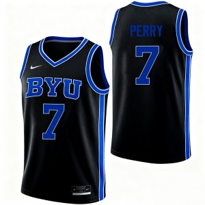 KJ Perry Brigham Young University Game College Basketball #7 Men's Jerseys - Black