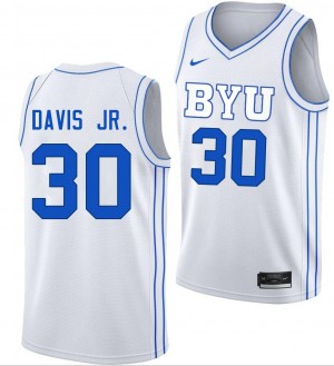 Kennard Davis Jr. BYU Cougars College Basketball High School Men's #30 Jersey - White