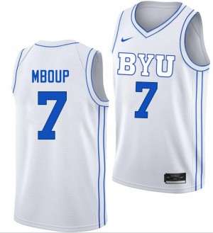 Khadim Mboup Cougars Men's College Basketball #7 Official Jersey - White
