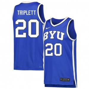 Max Triplett Cougars #20 College Basketball Player Mens Jersey - Royal