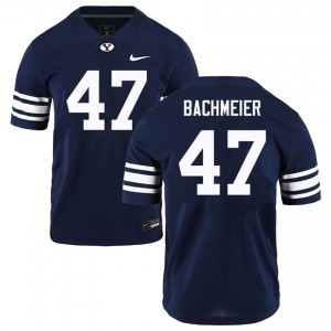 Bear Bachmeier Brigham Young University Stitched Mens #47 College Football Jersey - Navy