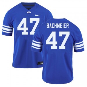 Bear Bachmeier Brigham Young University Stitched College Football Men #47 Jerseys - Royal