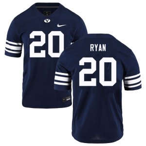 Carsen Ryan Brigham Young University Game #20 College Football Men Jerseys - Navy