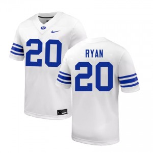 Carsen Ryan Brigham Young University Embroidery Men's #20 College Football Jerseys - White