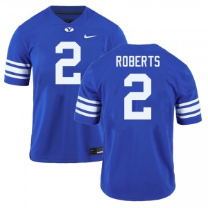 Chase Roberts BYU Cougars College Football Game #2 Men's Jerseys - Royal
