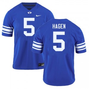 Cody Hagen Cougars Men's #5 College Football Official Jerseys - Royal