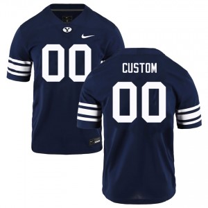Custom The Y College Football Men Embroidery #00 Jersey - Navy