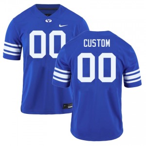 Custom BYU Mens Game College Football #00 Jerseys - Royal