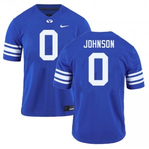 Evan Johnson BYU Cougars #0 Mens College Football NCAA Jerseys - Royal