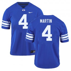 LJ Martin Cougars College Football Mens University #4 Jersey - Royal