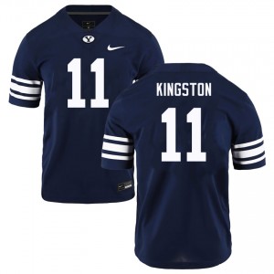 Parker Kingston Brigham Young University Mens College Football #11 Game Jersey - Navy