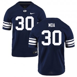 Sione Moa The Y Official College Football Men #30 Jerseys - Navy