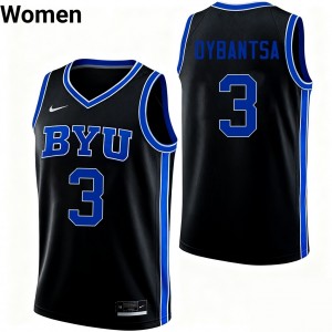 A.J. Dybantsa BYU Cougars Women's Embroidery College Basketball #3 Jerseys - Black