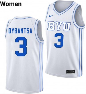 A.J. Dybantsa Cougars Womens #3 High School College Basketball Jersey - White