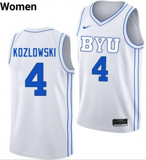 Brody Kozlowski Cougars Replica College Basketball Women #4 Jersey - White