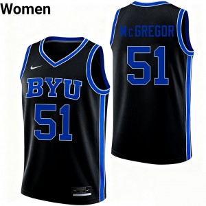 Jared McGregor Cougars Womens College Basketball Replica #51 Jerseys - Black