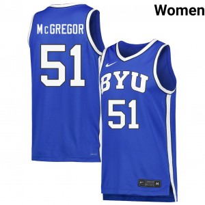 Jared McGregor BYU College Basketball Women #51 High School Jersey - Royal