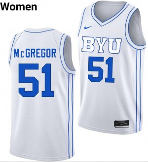 Jared McGregor BYU Women's #51 Player College Basketball Jerseys - White