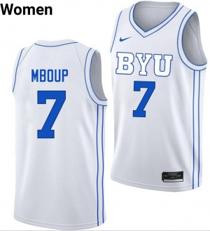 Khadim Mboup Cougars #7 Women University College Basketball Jersey - White