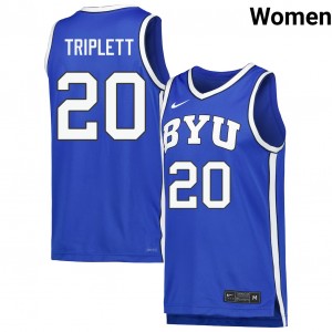 Max Triplett Brigham Young University College Basketball Women High School #20 Jersey - Royal