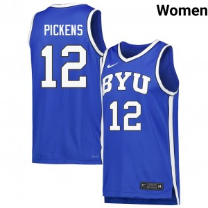 Nate Pickens Cougars #12 Women's College Basketball 2025-26 Jersey - Royal
