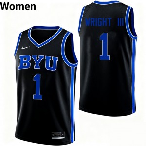 Robert Wright III Brigham Young University College Basketball #1 Women's Official Jersey - Black