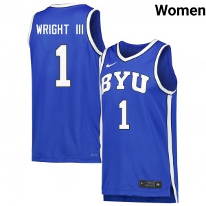 Robert Wright III Brigham Young University 2025 #1 College Basketball Women's Jerseys - Royal