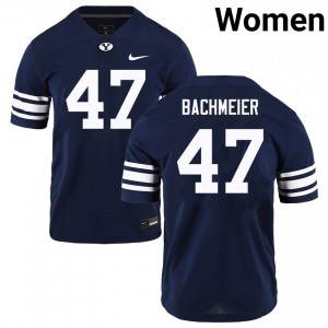 Bear Bachmeier BYU Women's Official #47 College Football Jerseys - Navy