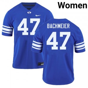 Bear Bachmeier BYU Cougars Women Replica College Football #47 Jersey - Royal