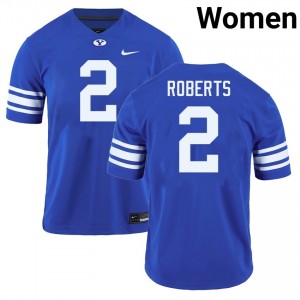 Chase Roberts Brigham Young University 2025 College Football #2 Women Jersey - Royal