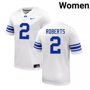 Chase Roberts BYU Cougars Stitched Women's #2 College Football Jerseys - White