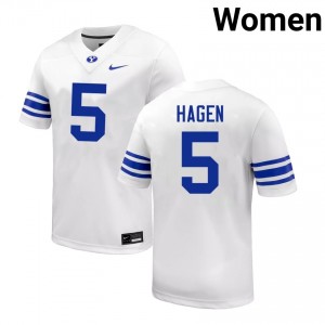 Cody Hagen Brigham Young University Womens College Football 2025-26 #5 Jerseys - White