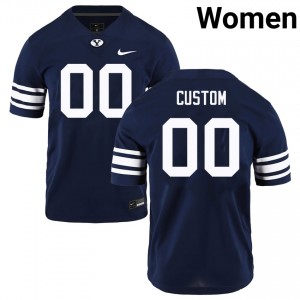 Custom The Y College Football #00 Official Women's Jerseys - Navy