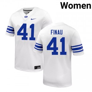 Lucky Finau Brigham Young University College Football University Women's #41 Jerseys - White