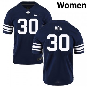 Sione Moa Brigham Young University College Football Women's Alumni #30 Jersey - Navy