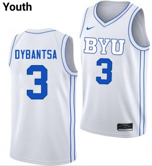 A.J. Dybantsa BYU Cougars Official #3 College Basketball Youth Jersey - White