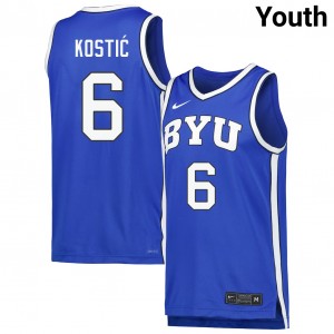 Aleksej Kostic Cougars NCAA Youth #6 College Basketball Jersey - Royal