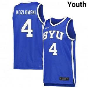 Brody Kozlowski The Y Replica Youth #4 College Basketball Jersey - Royal