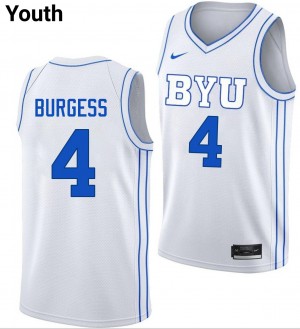 Chamberlain Burgess Cougars College Basketball High School #4 Youth Jersey - White