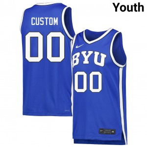 Custom BYU College Basketball University Youth #00 Jerseys - Black