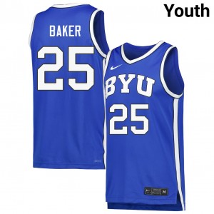 Dawson Baker Cougars #25 College Basketball Youth Alumni Jerseys - Royal