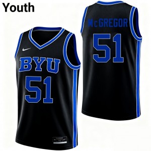 Jared McGregor BYU Youth #51 College Basketball 2025-26 Jersey - Black