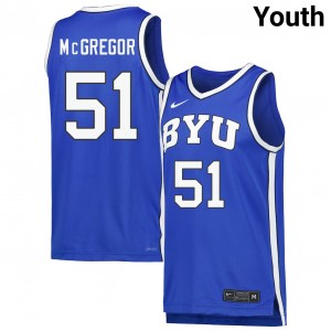 Jared McGregor Brigham Young University Youth Player College Basketball #51 Jersey - Royal