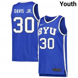 Kennard Davis Jr. The Y Official Youth #30 College Basketball Jersey - Royal