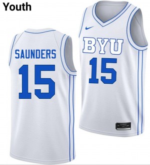 Richie Saunders The Y #15 Youth College Basketball Replica Jersey - White