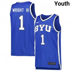 Robert Wright III The Y Youth College Basketball #1 Official Jersey - Royal