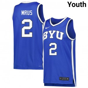 Tyler Mrus BYU #2 College Basketball Youth Alumni Jersey - Royal